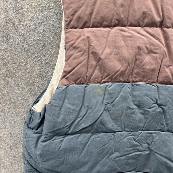 Marine Layer Vest Mens Large Brown Blue Quilted Puffer Snap Front Casual Outdoor - Picture 9 of 10